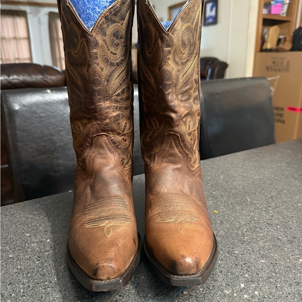 J B Dillon Brown Genuine Goat Leather Western Cowboy Boots size 7.5B Womens. - Picture 2 of 8